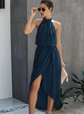 Summer A-line Sheer Irregular Long Dress